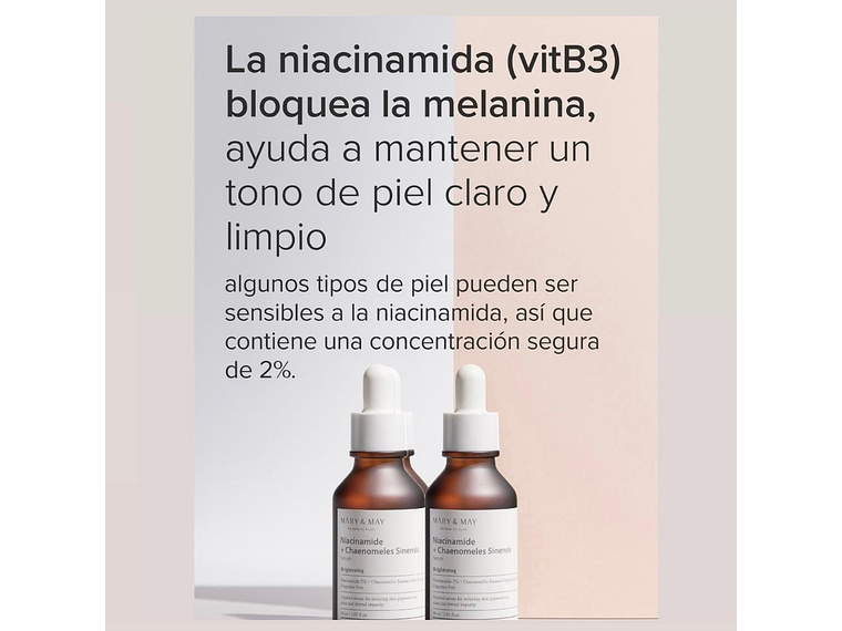 MARY & MAY | Niacinamide + Chaenomeles Sinensis – Sérum Iluminador y Seborregulador - 10 ml.  3