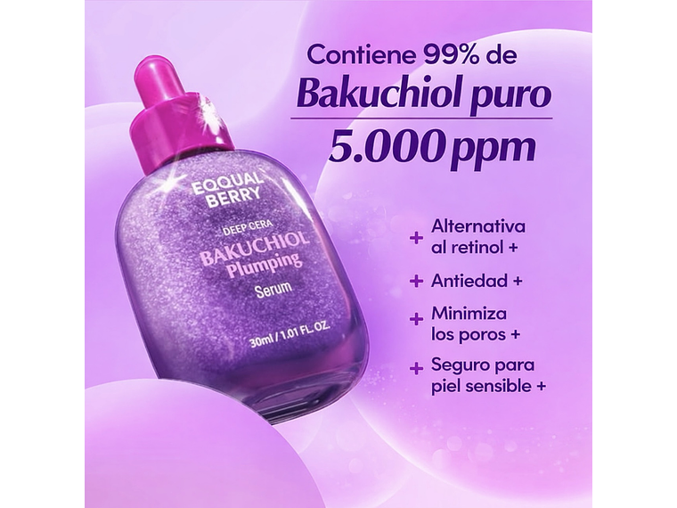 EQQUALBERRY | Sérum Facial Antiedad Bakuchiol Plumping – 30 ml 3