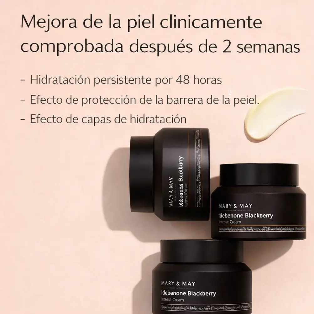 MARY & MAY Idebenone Blackberry Intense Cream 70g | Crema antioxidante con idebenona 3