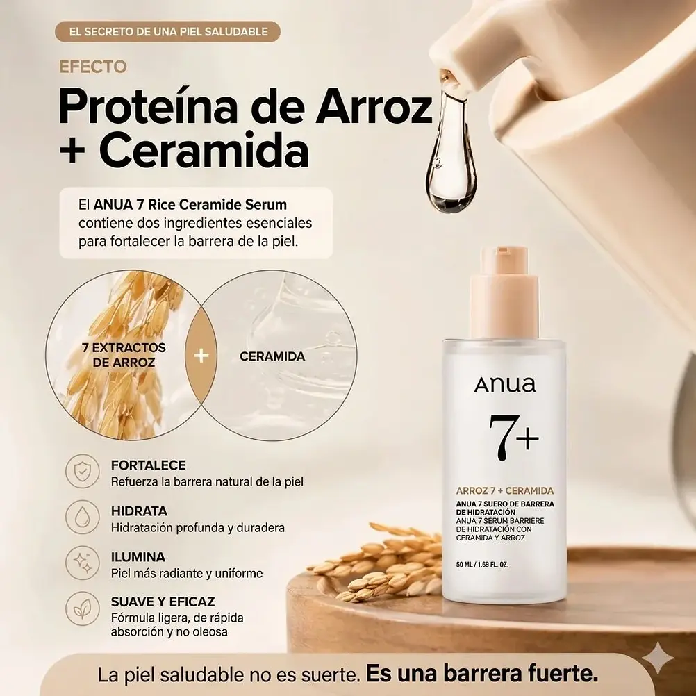 ANUA | Rice Ceramide 7 Hydrating Barrier – Serum Facial - 50 ml 3