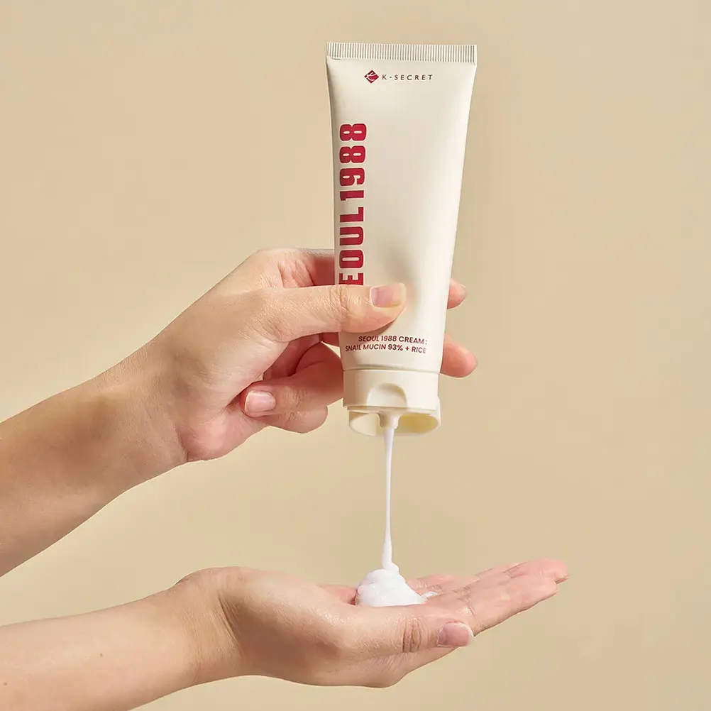 K-SECRET | SEOUL 1988 Cream: Snail Mucin 93% + Rice – Crema Facial Hidratante - 100 ml 2