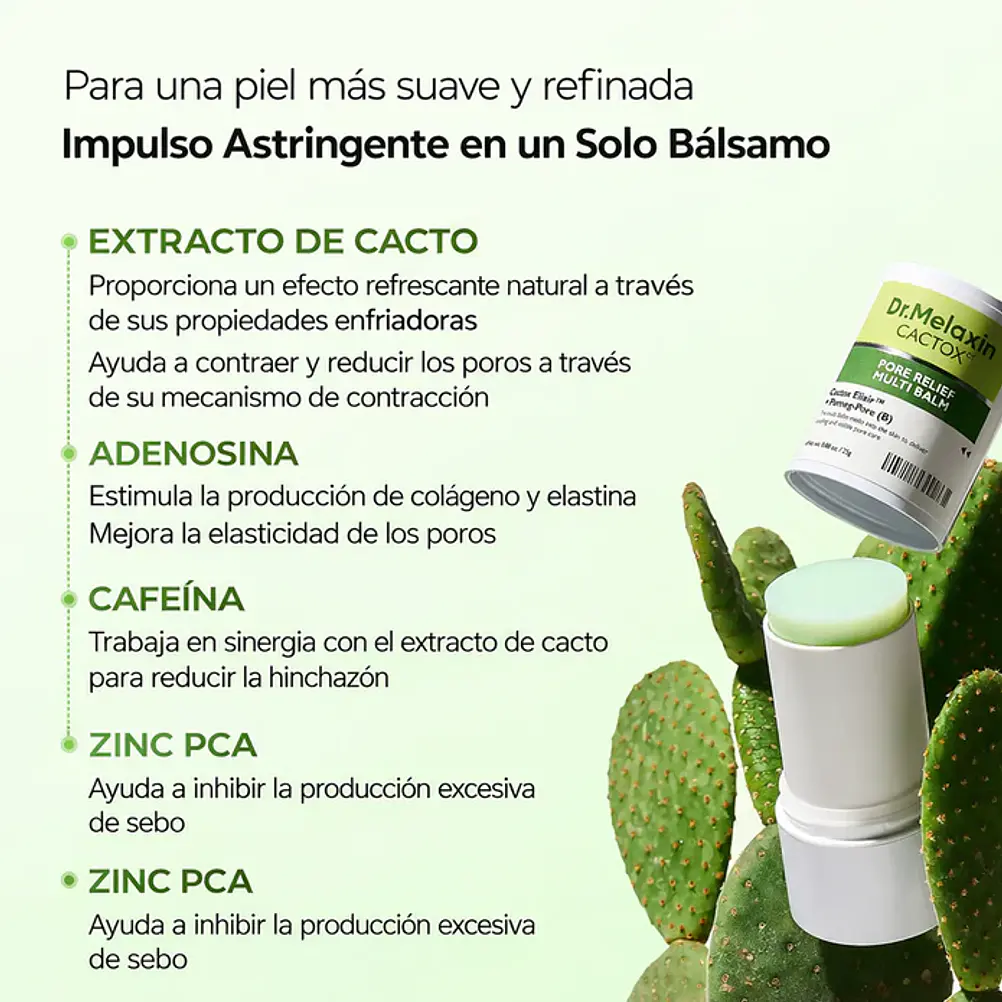 Dr. Melaxin | Cactox Pore Relief Multi Balm 25g - Bálsamo Facial para Poros y Control de Sebo 3