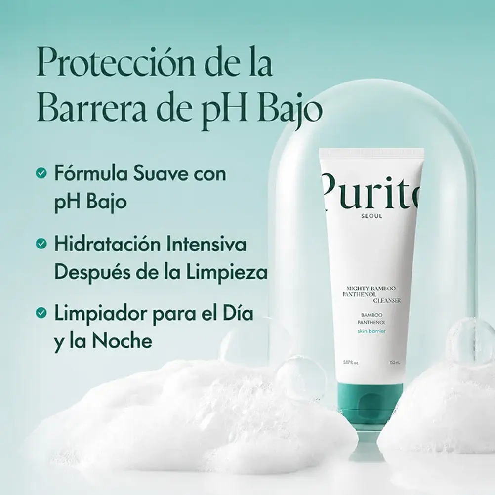 PURITO | Mighty Bamboo Panthenol Cleanser 150ml - Limpiador Facial Hidratante y Suave 3