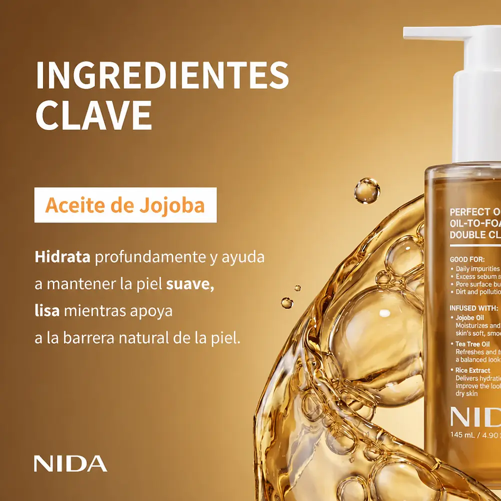 NIDA Perfect Clear Oil-To-Foam Double Cleanser 145 ml 4