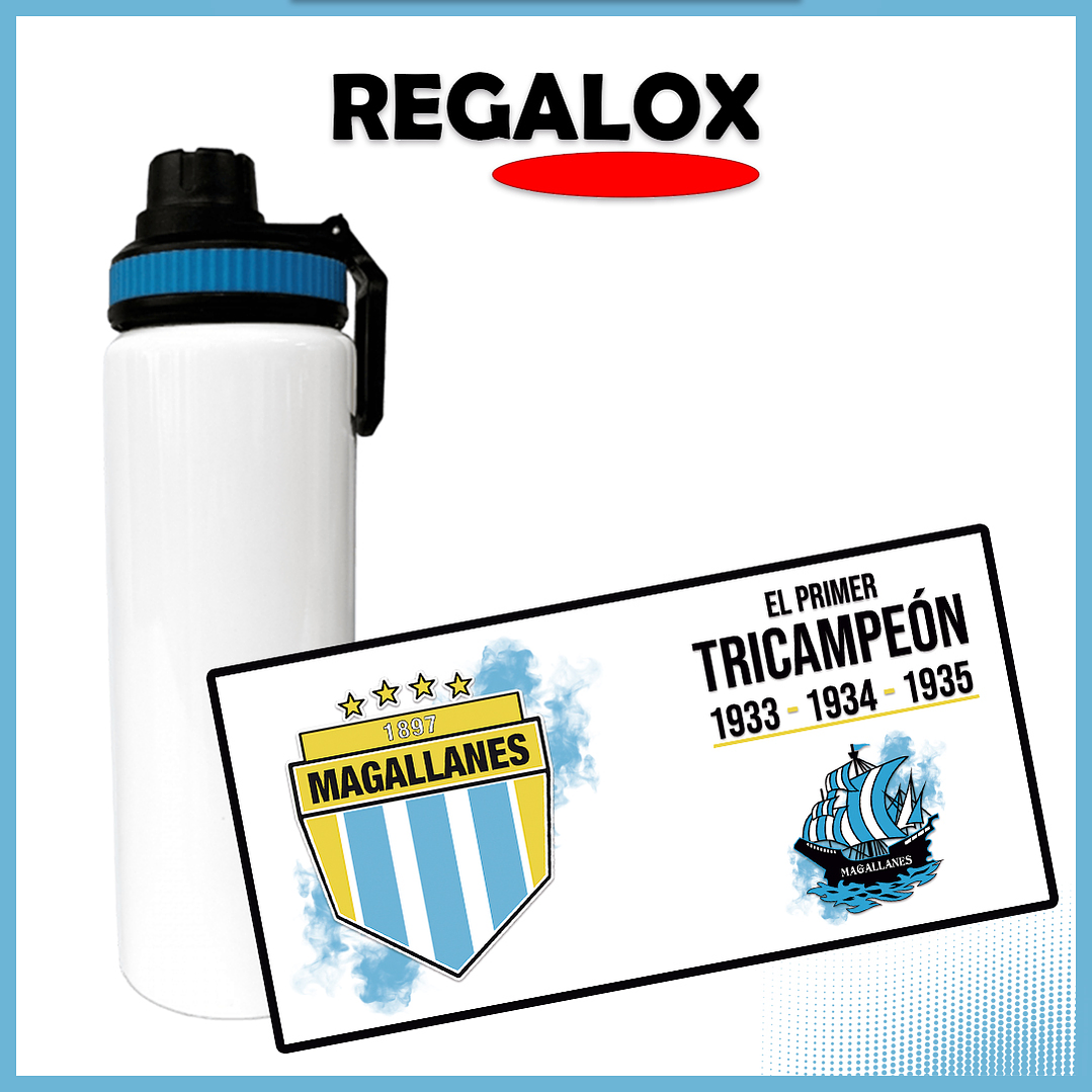 Botella de Aluminio 800 ml Magallanes Tricampeón 1