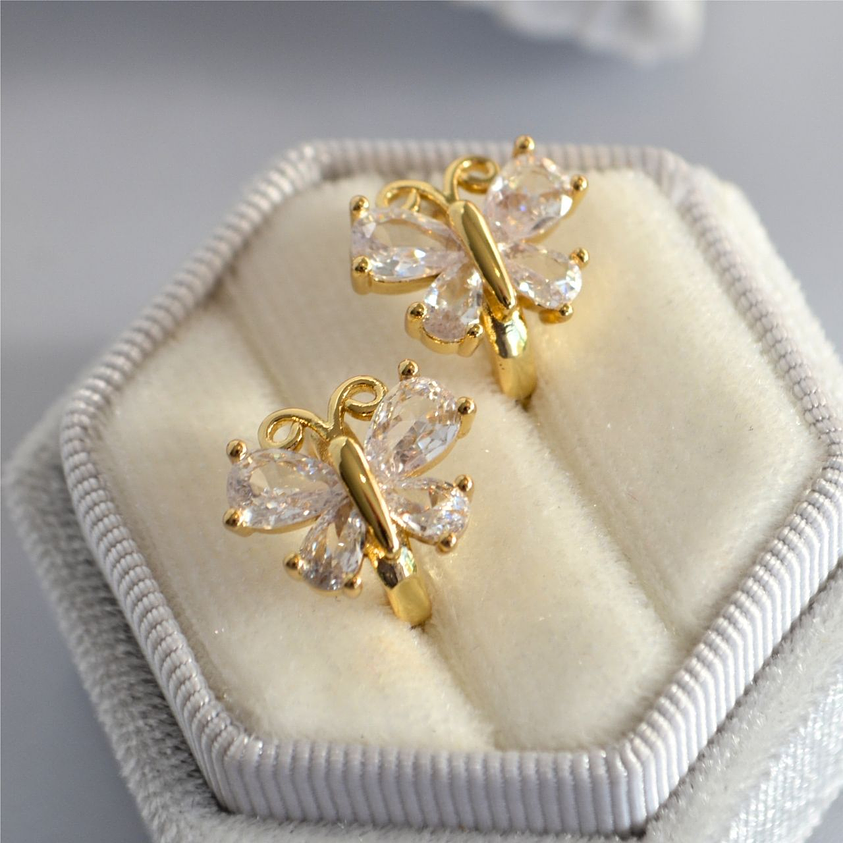 aros mariposa cristal 1