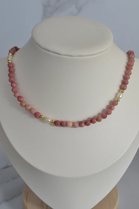 collar Rodonita Perla