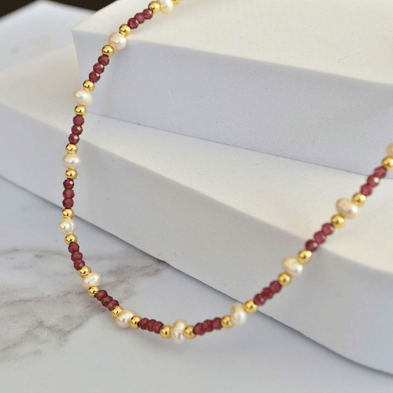 collar Granate Perla 1