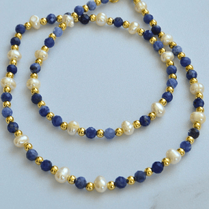 collar Sodalita perla 