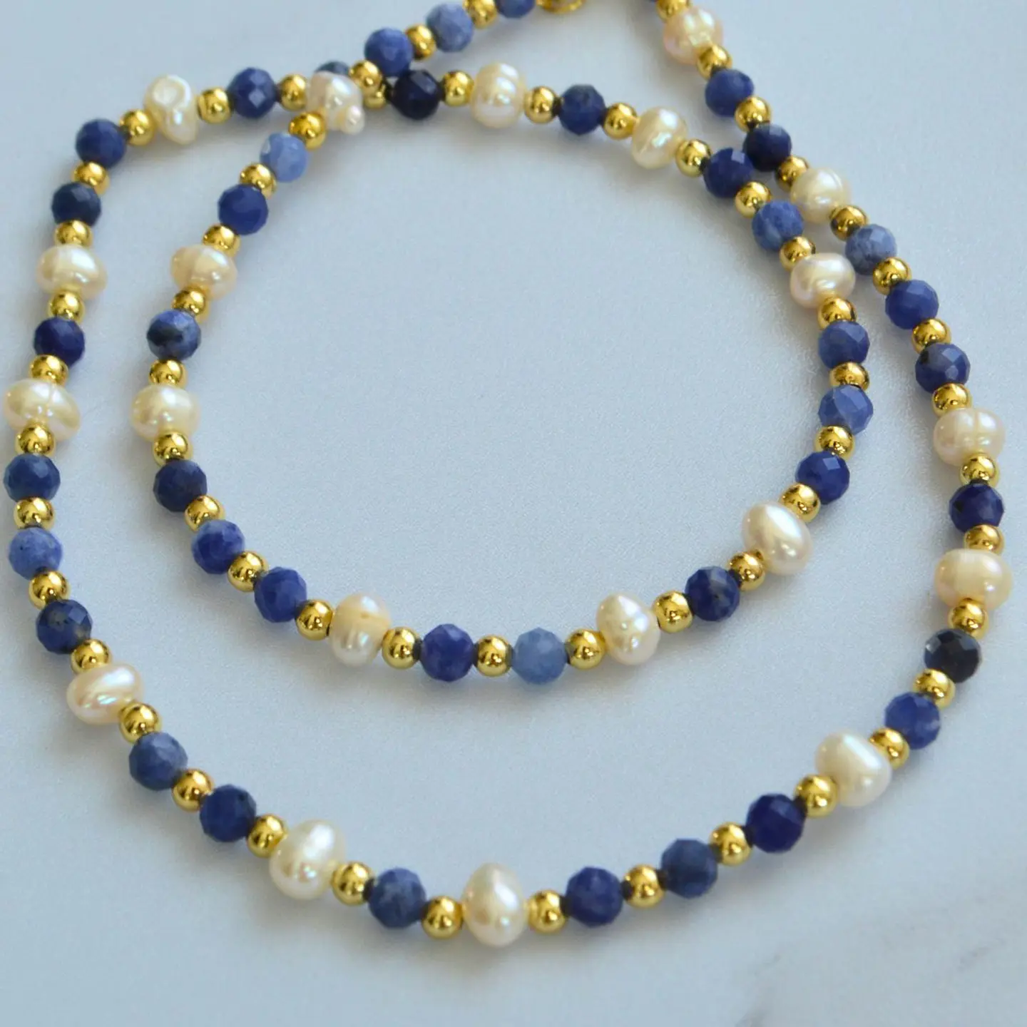 collar Sodalita perla  2