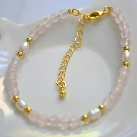 pulsera cuarzo Rosa Perla