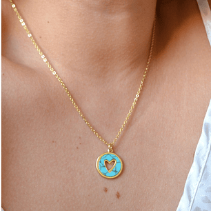 Medallita corazón Turquesa