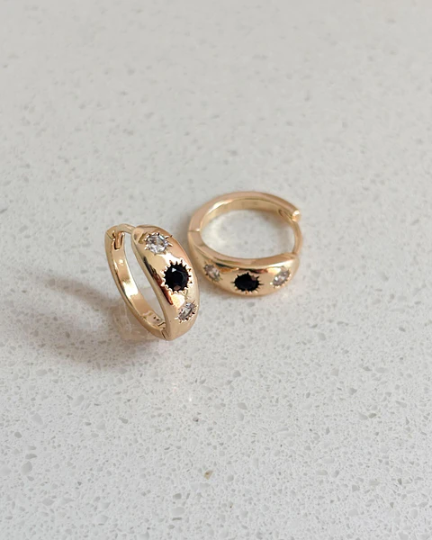 mini argollas black