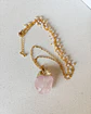 collar cuarzo rosa natural - Miniatura 2