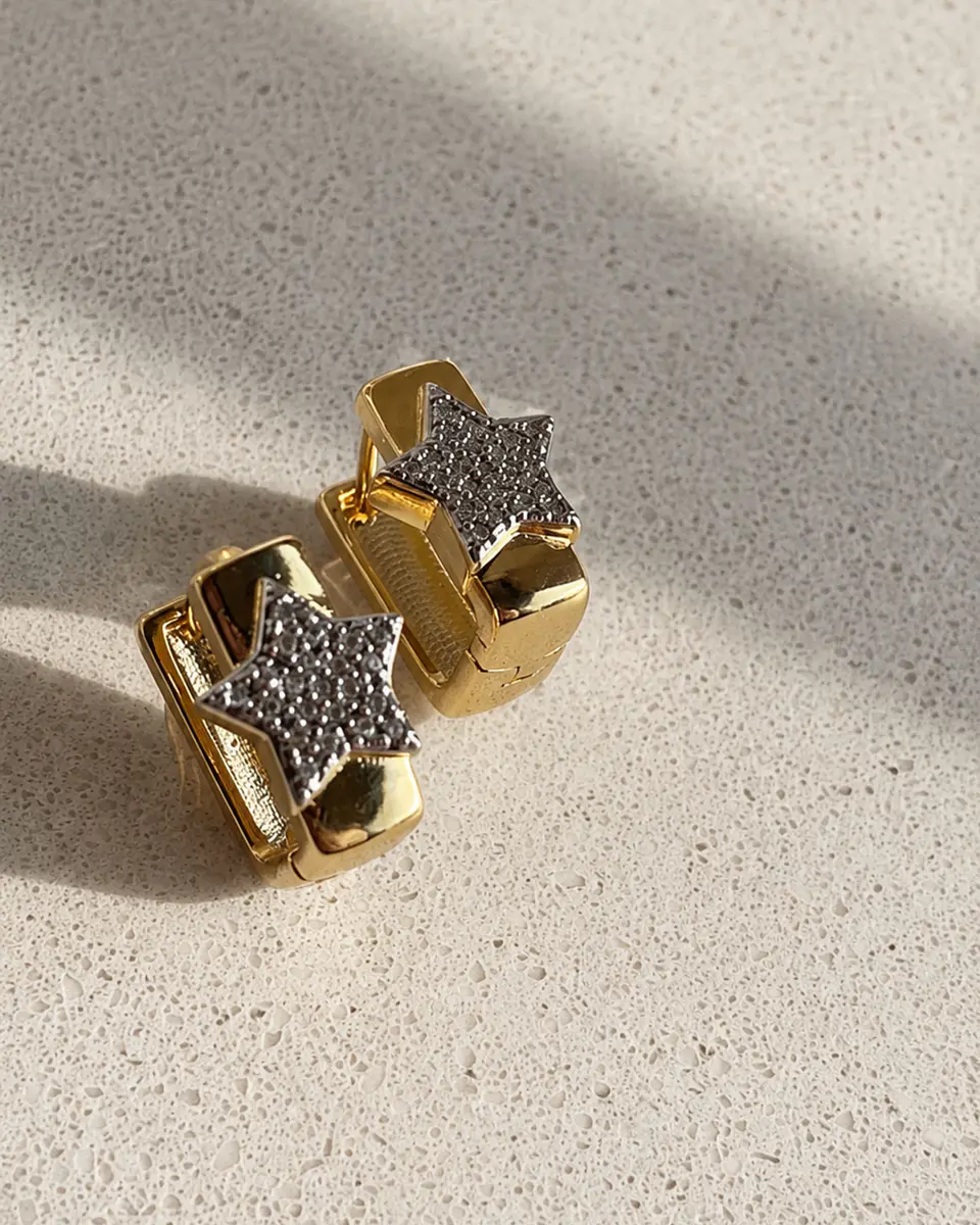 Aros estrella bicolor 3