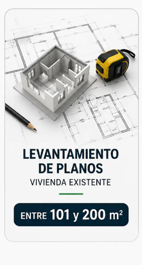 Levantamiento de Planos entre 101 m² y 200 m²