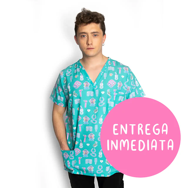 Scrub Fono Turquesa - Hombre