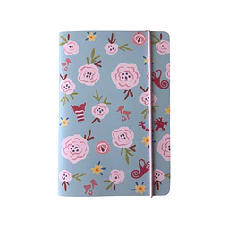Libreta A6 Fono Flower Celeste