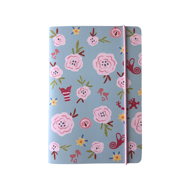 Libreta A6 Fono Flower Celeste