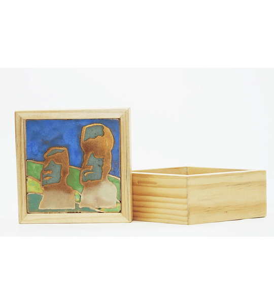 Caja de Madera con Tapa de Cobre Esmaltado- COPIAR