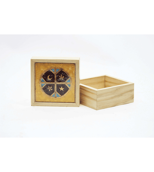 Caja de Madera con Tapa de Cobre Esmaltado- COPIAR