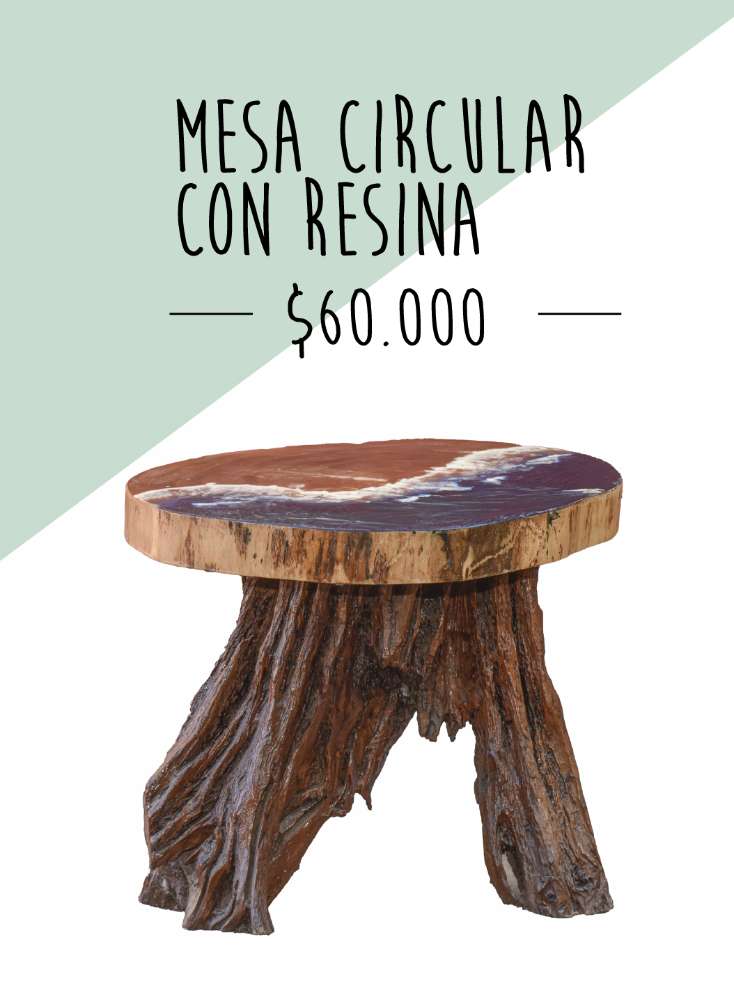 Mesa Redonda con Resina