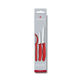Set de cuchillos mondadores Swiss Classic con pelador, 3 piezas