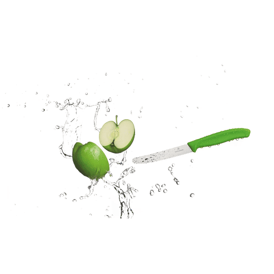  Victorinox Cuchillo de mesa y cuchillo para tomates Swiss Classic. color Verde. Hoja 11 cm. - Victorinox