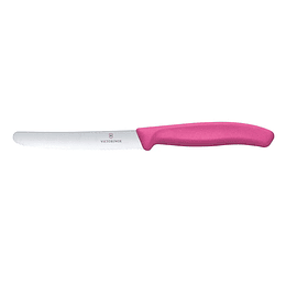 Cuchillo de mesa y cuchillo para tomates Swiss Classic. color Rosado. Hoja 11 cm. - Victorinox