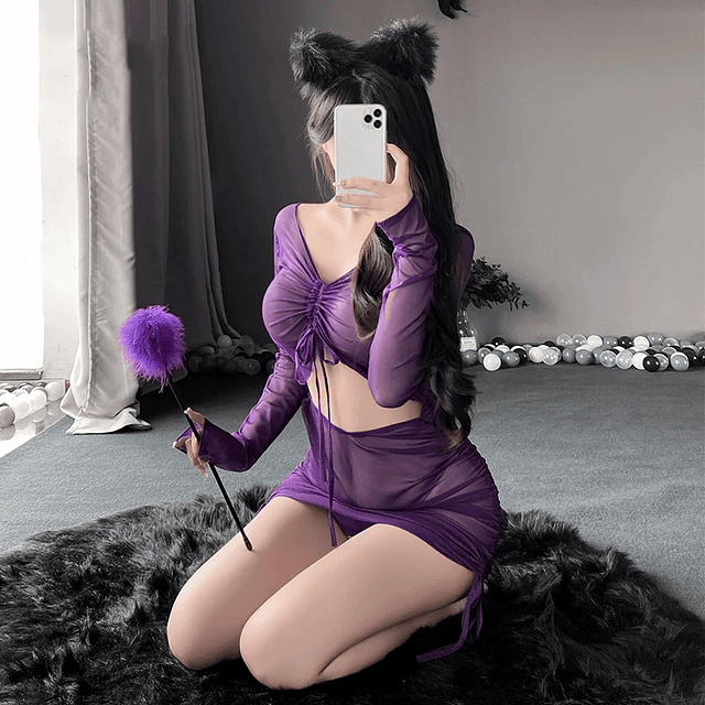 Vestido Purple Cat