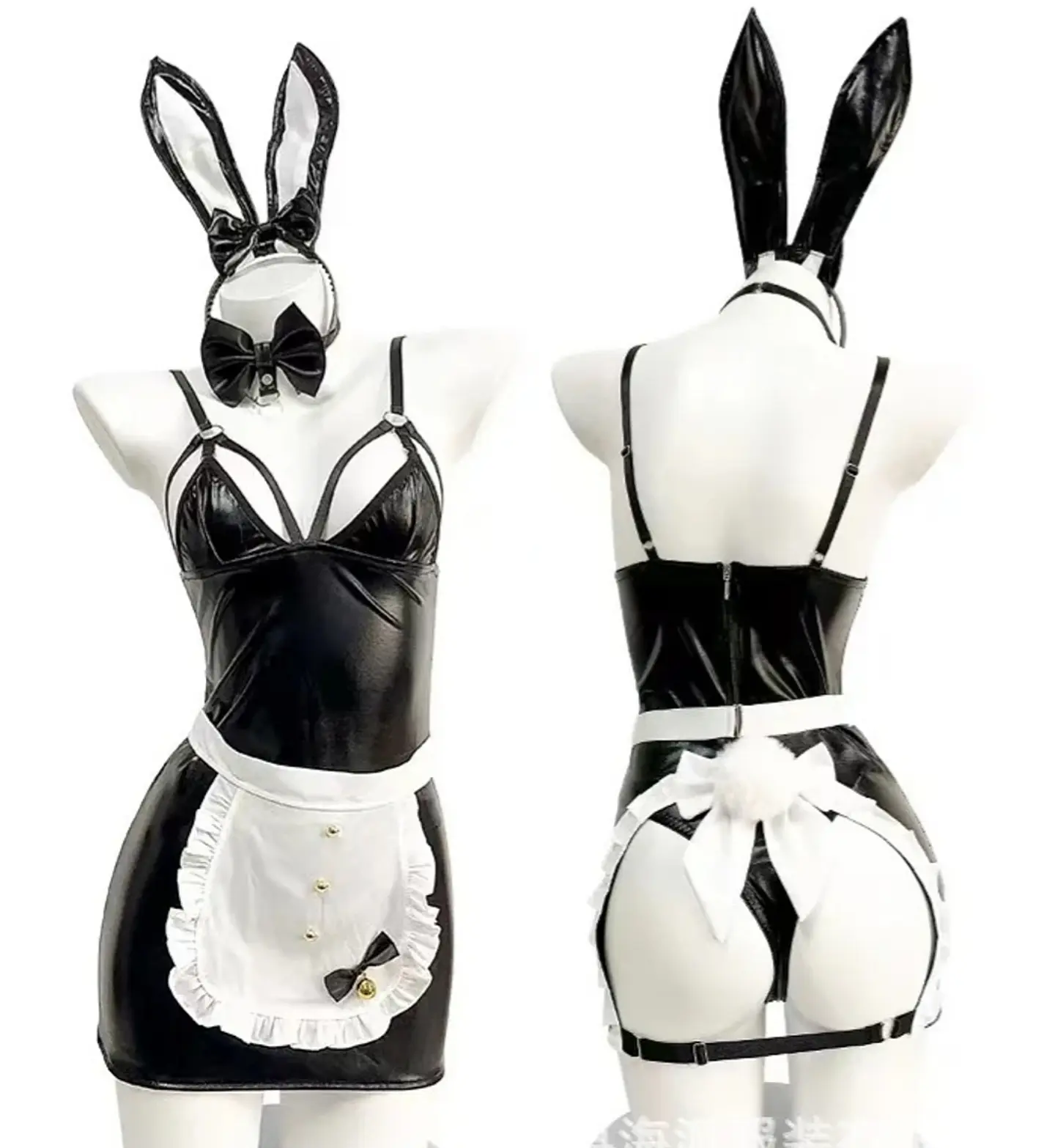 Maid Bunny Sparkly Negro 4