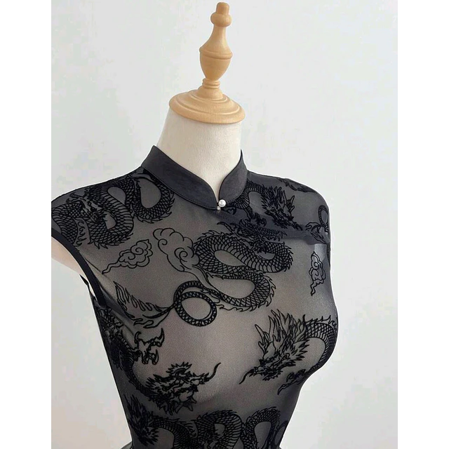 Blusa Qipao Dragon