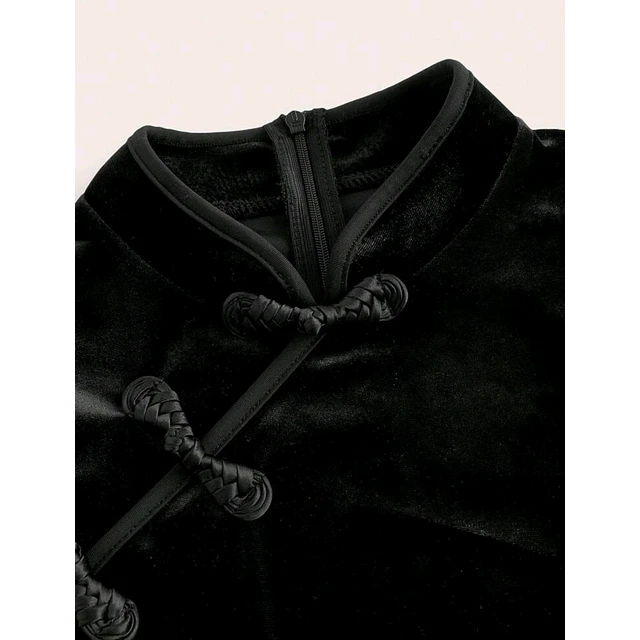 Vestido Qipao Velvet Negro