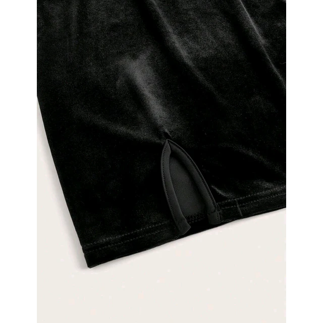 Vestido Qipao Velvet Negro