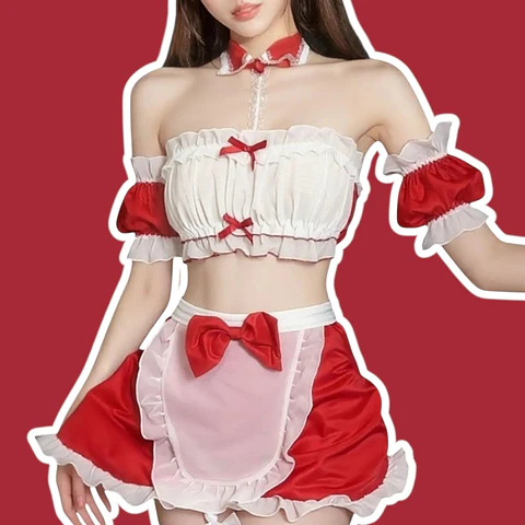 Conjunto Maid Rojo