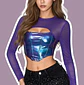 Polera Asimétrica Lila Metalizada - Miniatura 1