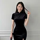Vestido Qipao Velvet Negro - Miniatura 3