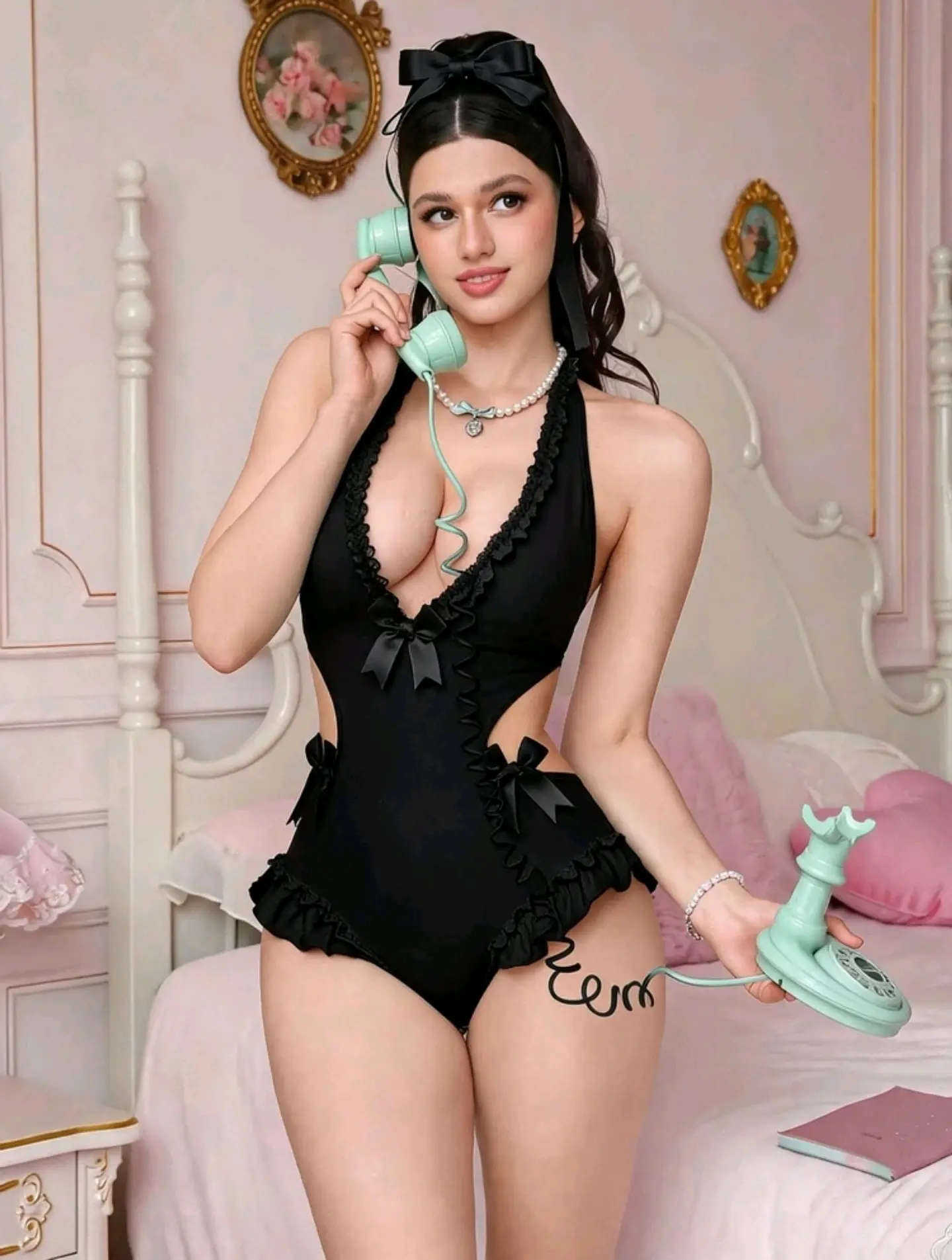 Bodysuit Doll Lencero Negro 4