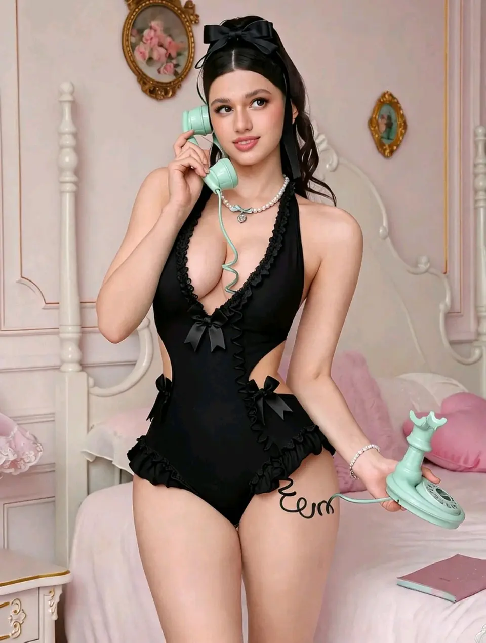 Bodysuit Doll Lencero Negro 4