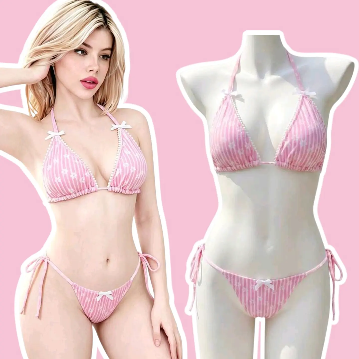 Bikini Kawaii Rosa Floral 1