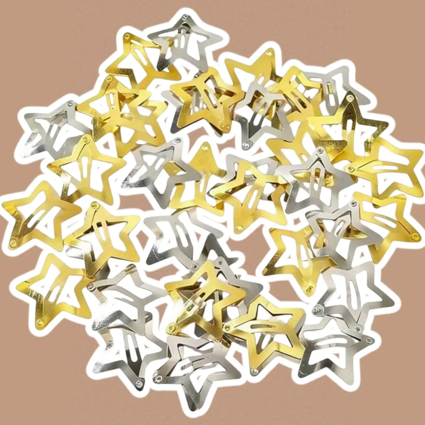 Pinches Estrella Dorado y Plateado 1