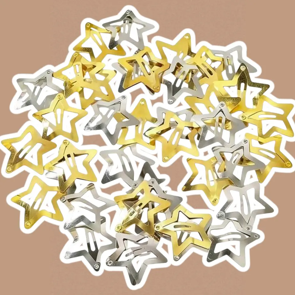 Pinches Estrella Dorado y Plateado 1