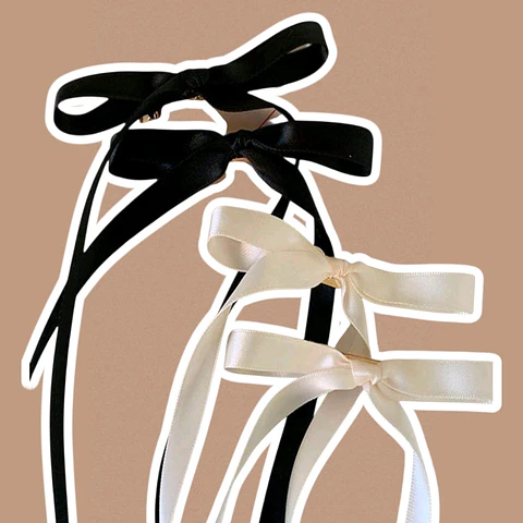 Pinches Lazo Hime Negro y Blanco