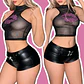 Short Cuerina Butterfly Negro - Miniatura 1