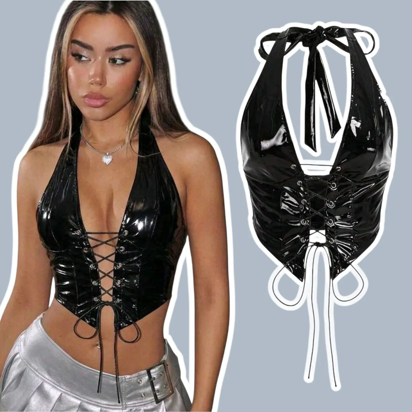Top Girly Sparkly Negro 1