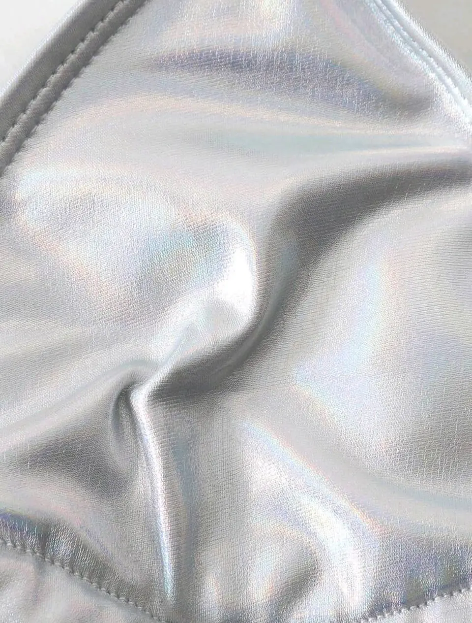 Top Bikini Sparkly Plateado 4