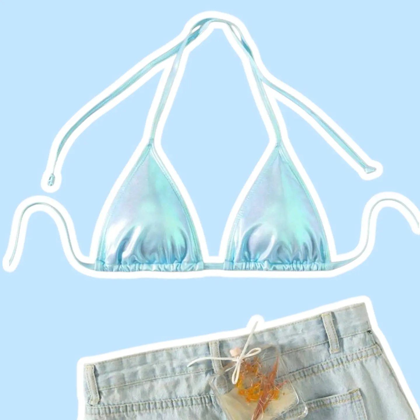 Top Bikini Sparkly Turquesa 1