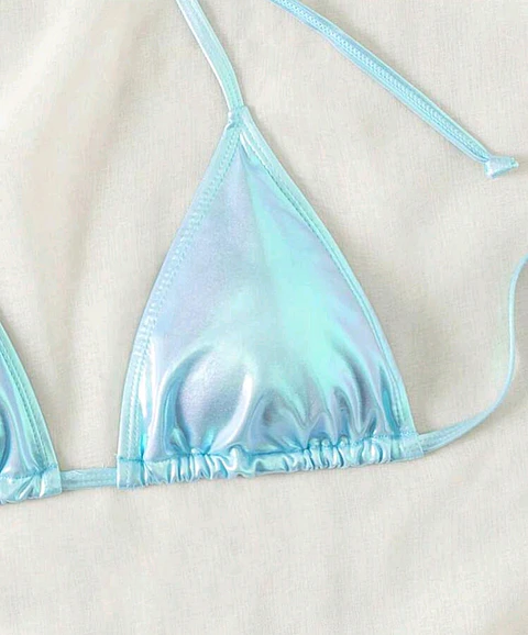Top Bikini Sparkly Turquesa
