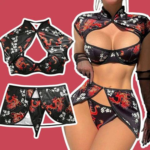 Conjunto Qipao Lencero