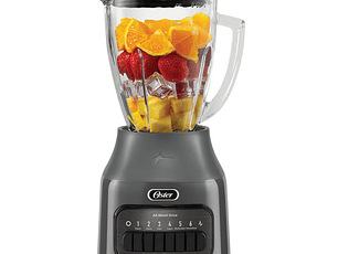 Oster® Licuadora, 6 velocidades más Pulso, Vaso de Vidrio, 1.5 Lt, 800 W, Gris